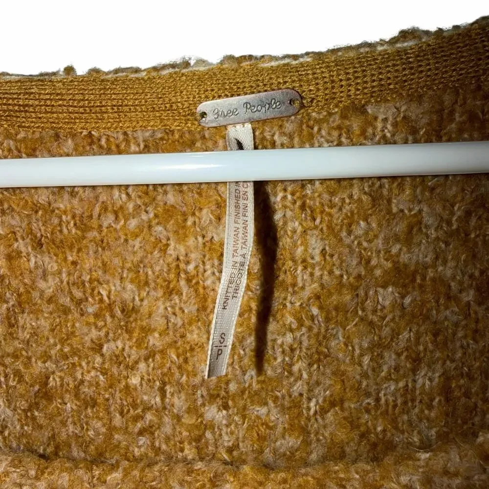 Free People Moira Slouchy Tunic Sweater Honey Marled Knit Small